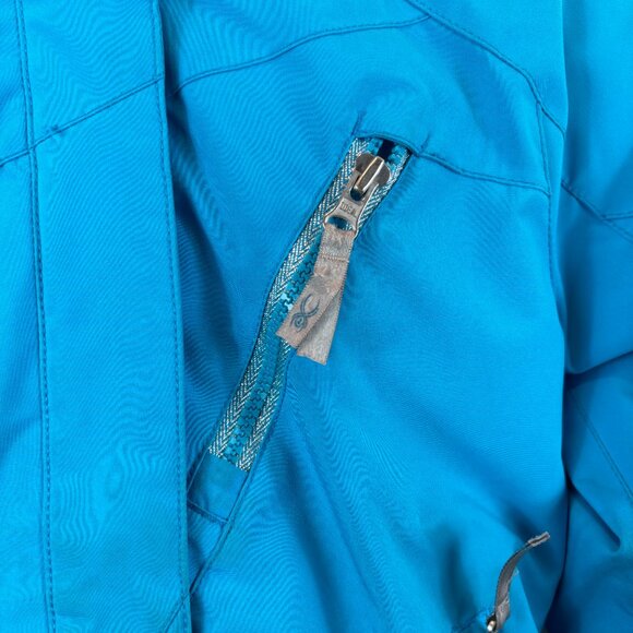 Spyder Girls Youth 8 Blue Lola Fur Lined Hooded Winter Ski Snow Jacket - Picture 5 of 13